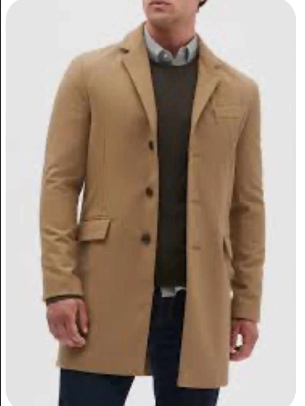 Banana Republic Men's Camel Wool Mix Coat Size M